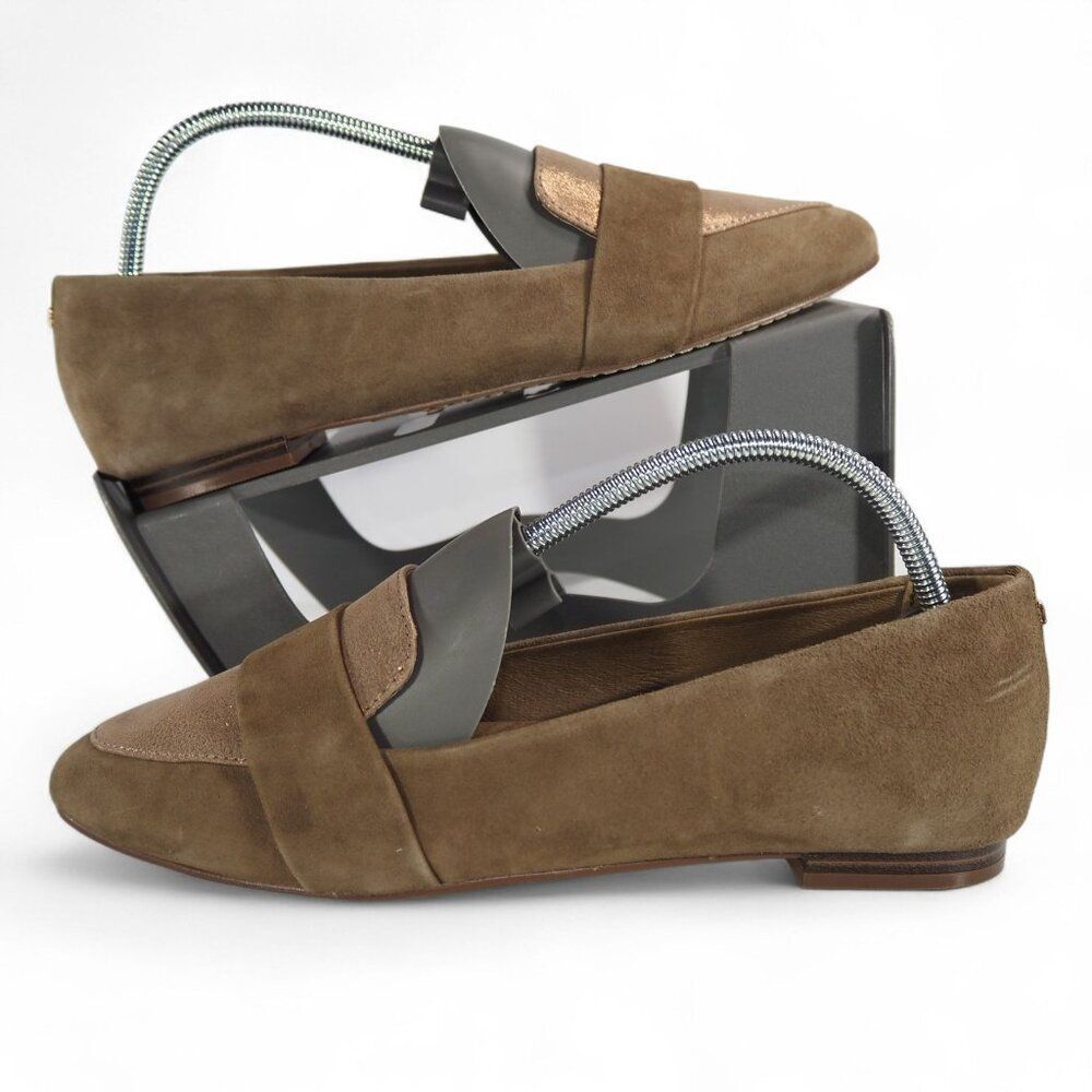 Birdies The Sparrow Metallic Suede Leather Loafers Women's 6.5 Brown Copper‎